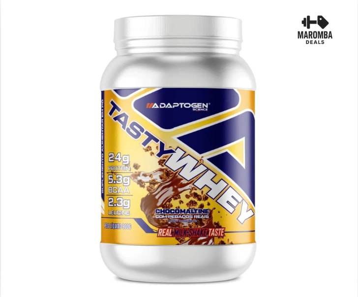 Suplemento Tasty Whey 3w Gourmet Whey Protein Adaptogen Science Pote 900g Sabor Chocomaltine