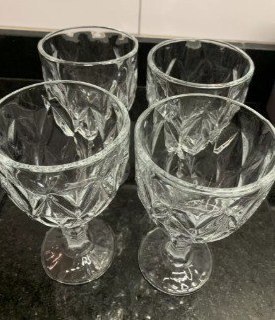 🤓Jogo 6 Taças Vidro De Vinho / Água - Laradore Diamond 325ml