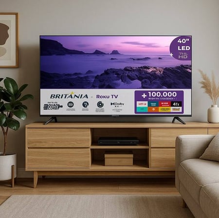 Smart Tv 40'' Britânia Btv40m9gr2cgb Roku Led Dolby Audio