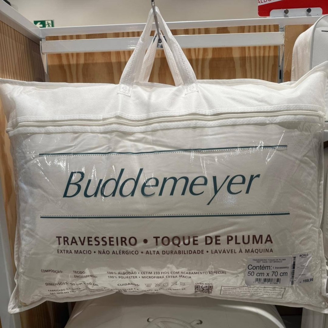 Travesseiro Toque De Pluma Buddemeyer 50x70cm Algodão Branco