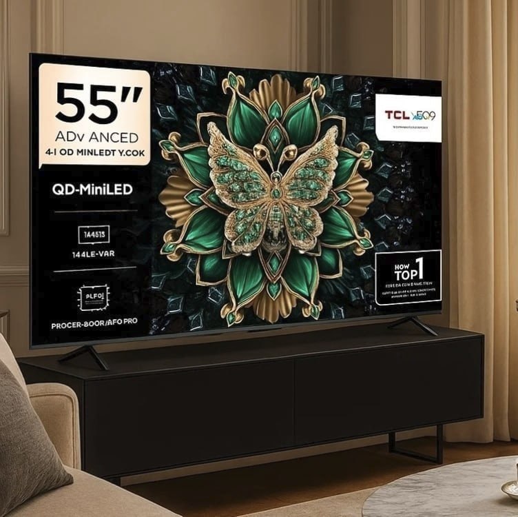 Smart TV TCL 55 Polegadas QLED Mini LED 4K C6K WiFi Bluetooth Google TV 4 HDMI 144Hz HDR10...