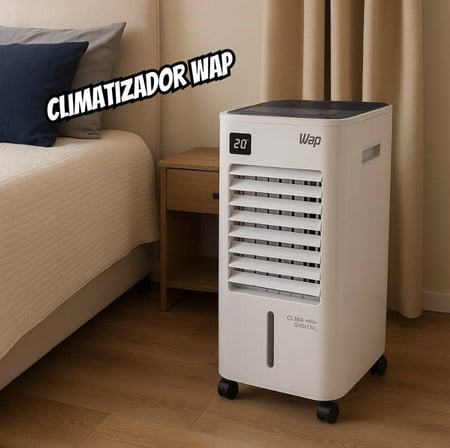 WAP Climatizador de Ar Torre CONTROL DIGITAL 3 em 1 - Climatiza, Umidifica e Ventila, Pain...