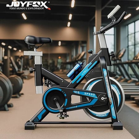 Joyfox Bicicleta Ergométrica Para Spinning Mecanica 13kg Fitness Cor Preto/azul