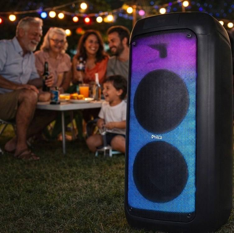 Caixa de Som Acústica Philco PCX10101, 2000W RMS, Bateria Interna (até 20h), Bluetooth e TWS, Preto - 56603810