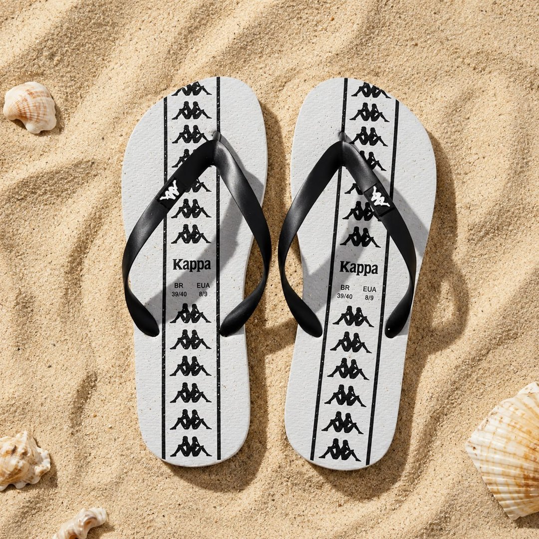 Chinelo Kappa Beach Adulto Unissex Em Borracha