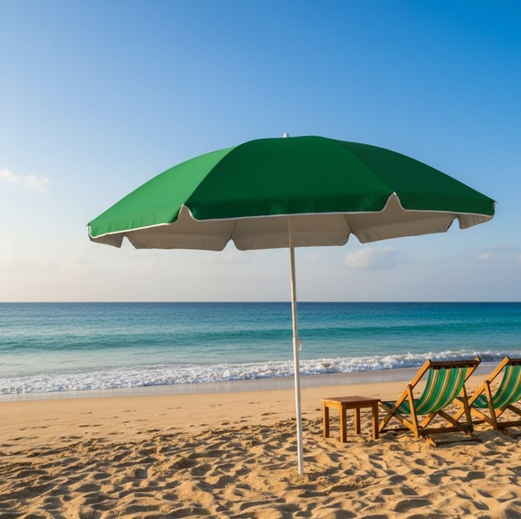 Guarda-sol Grande Praia Gigante 2,32m Reforçado Pesca Resistente Cor Verde Cb Liso