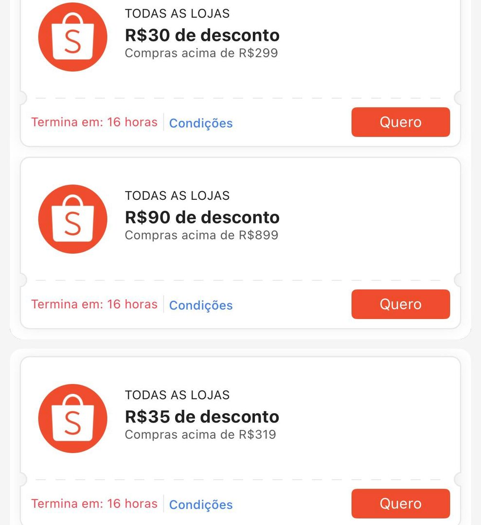 Cupons Mega Quinta - Shopee