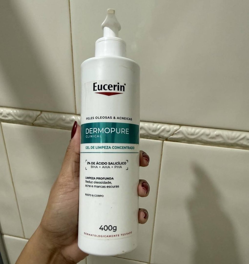 EUCERIN Gel de Limpeza Facial AntiAcne DermoPure Clinical Concentrado 400ml, Peles Oleosas e Acneicas