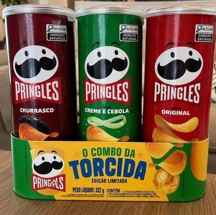 Salgadinho Batata Frita Pringles Tripack Festa do Futebol 322g