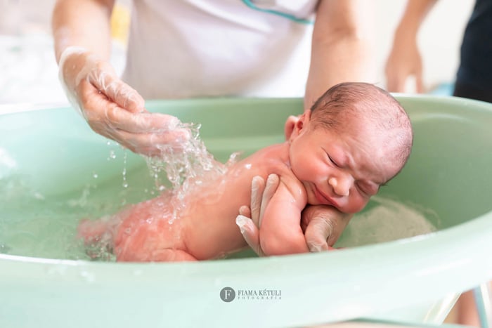 1º banho do  bebê