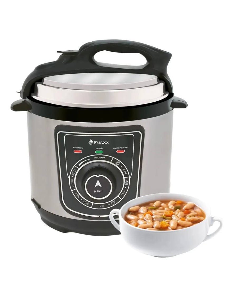 Panela De Pressão Elétrica Fmaxx Chef 4 Litros 800w Prateado 60hz