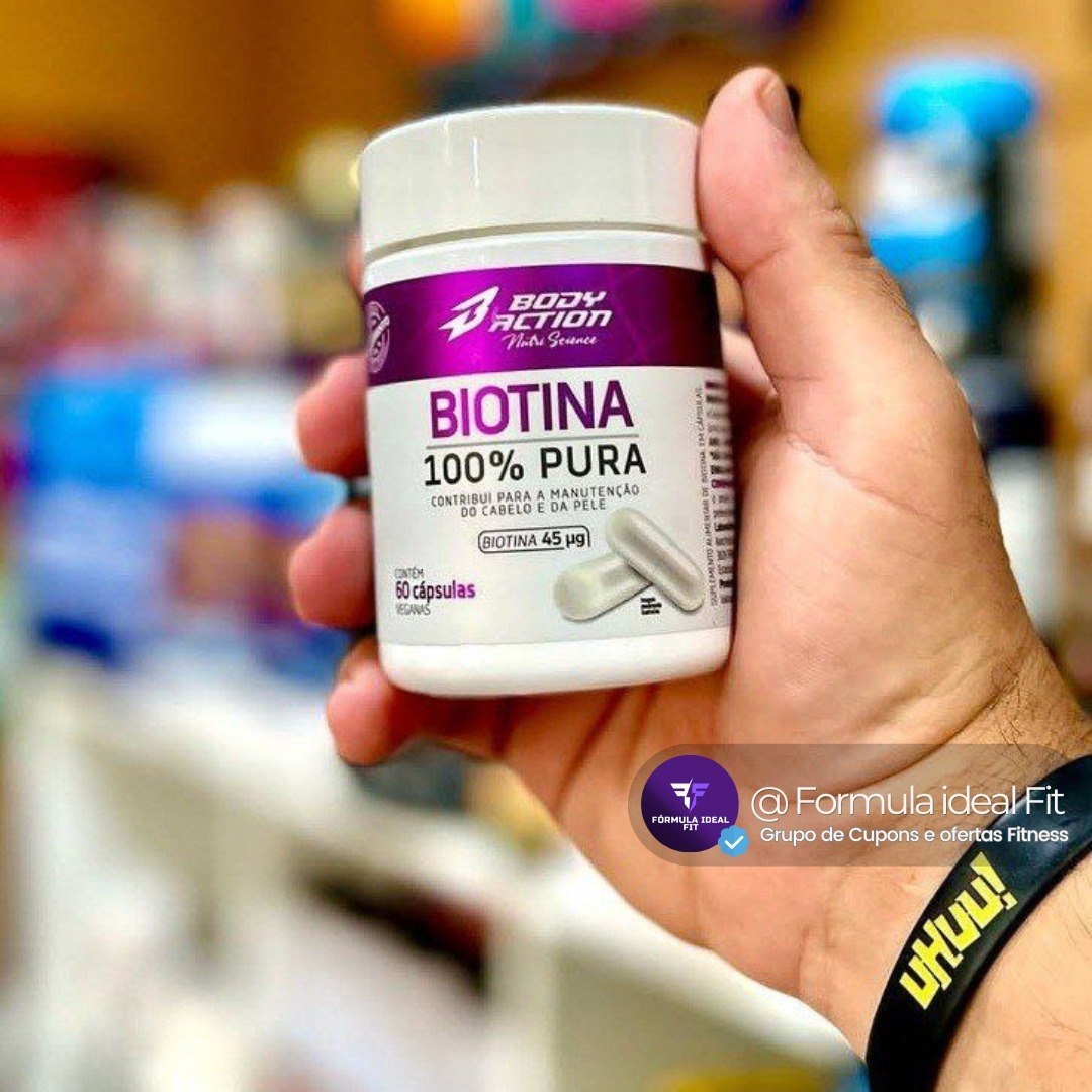 Biotina 100 Pura Bodyaction 60 Caps Veganas