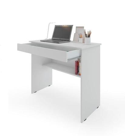 Escrivaninha/Mesa de Computador com 1 Gaveta e Prateleira Organizadora para Quarto ou Escr...