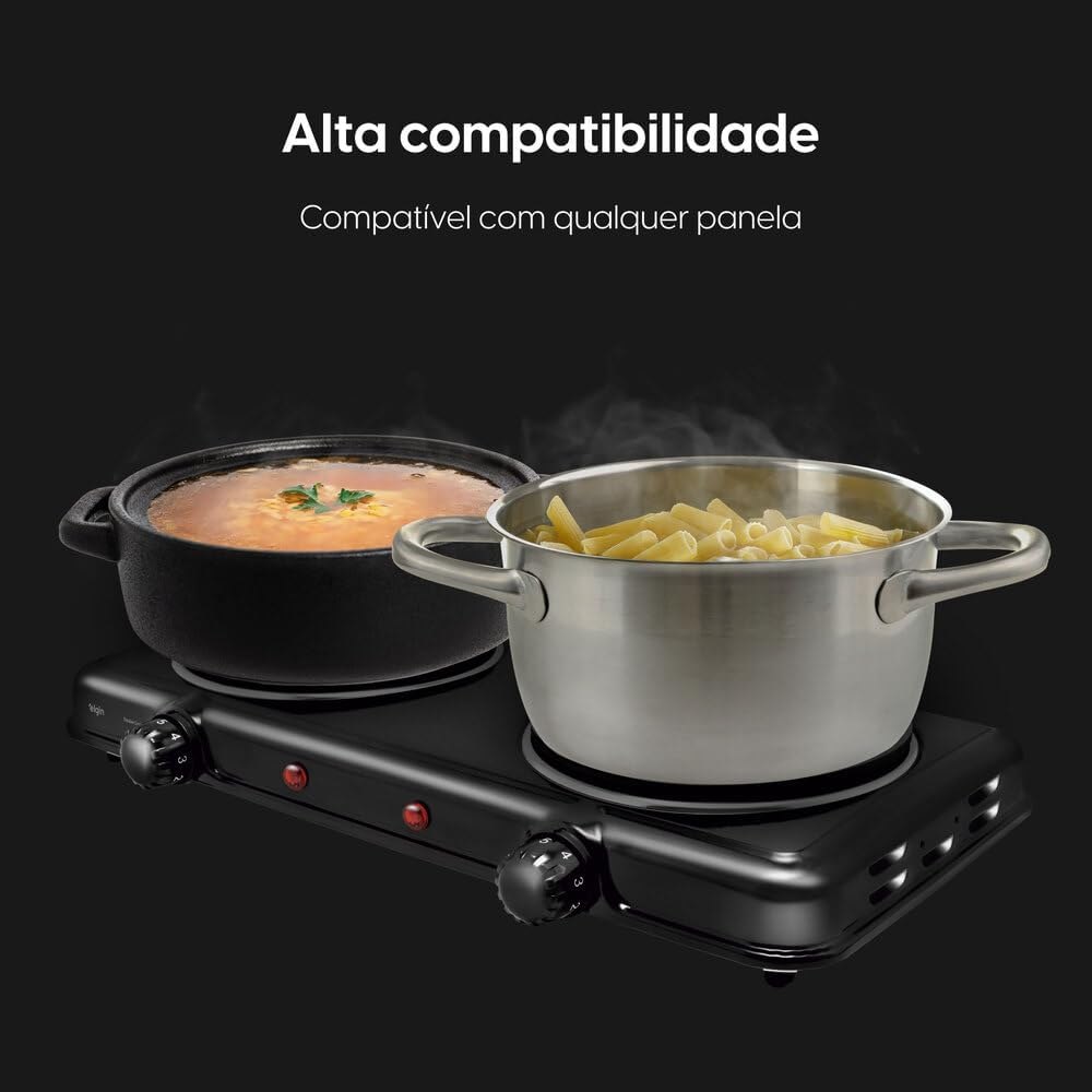 Fogão Elétrico Portátil Cooktop Elgin Double Cook 2 Bocas - 220V