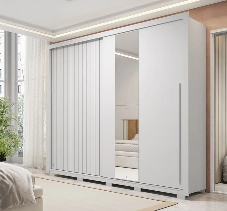 Guarda-roupa Casal 4 Gavetas 2 Portas Caemmun Romanus L: 245cm A: 233,7cm P: 55,5cm -  Bra...