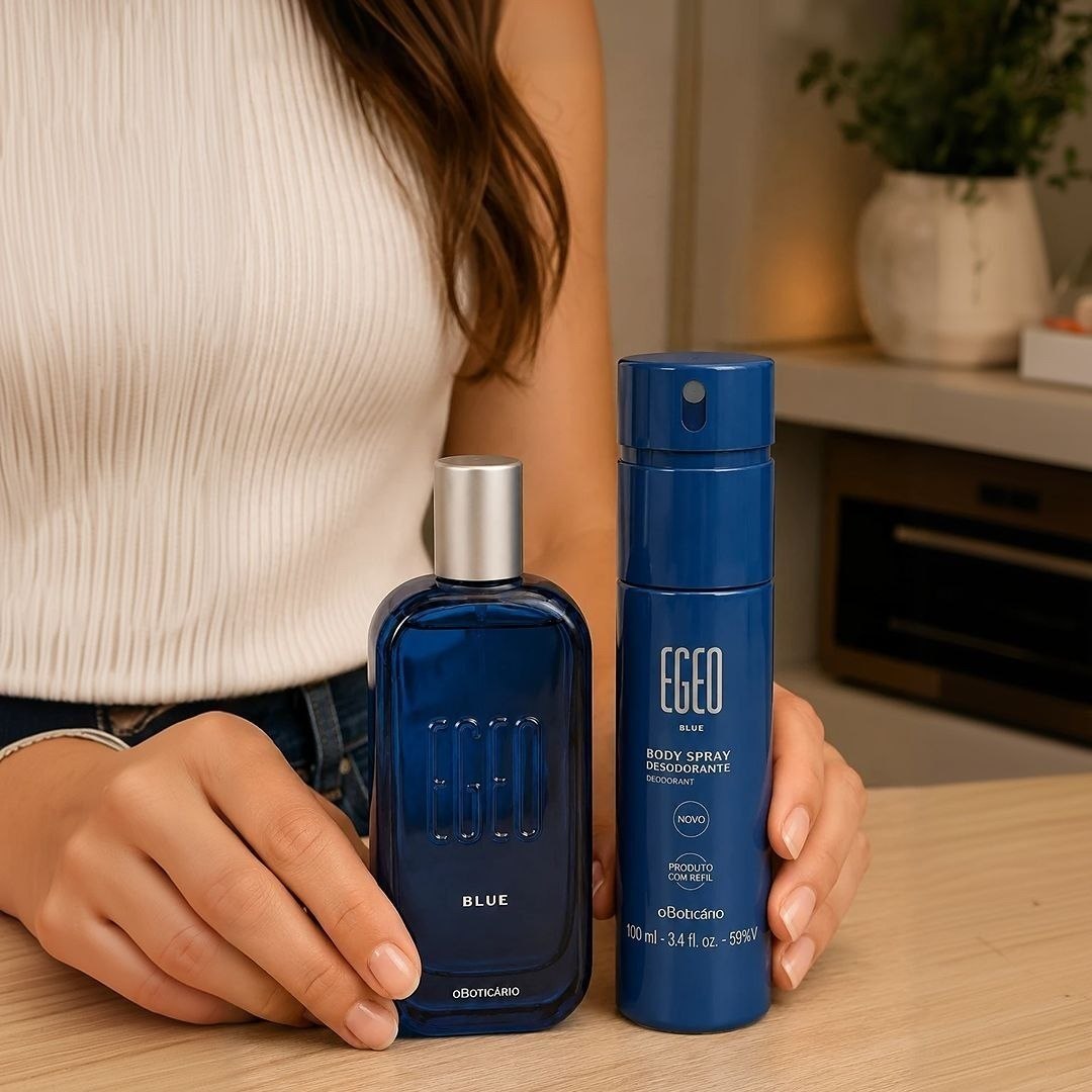 Combo Egeo Blue: Desodorante Colônia 90ml + Body Spray 100ml