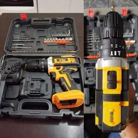 Parafusadeira Furadeira De Impacto The Black Tools Profissional Tb-21px 2 Baterias Com Mal...