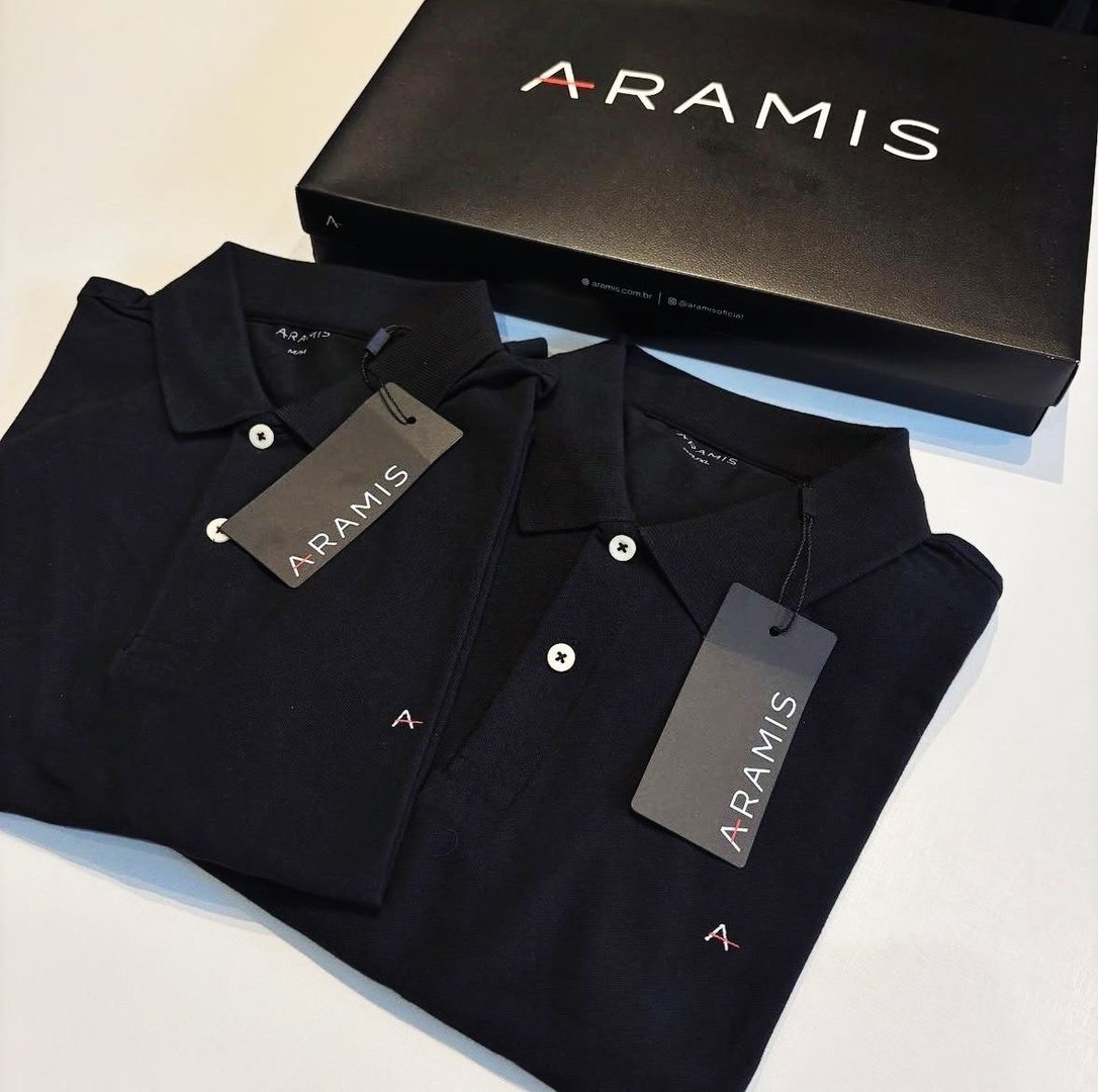 Camisa Polo Aramis Piquet Light Icon Preta Original Masculina - Tam. P ao GGGG