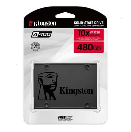 SSD Sata 3.0 (6gb/s) 480gb Interno Kingston A400 Sa400s37/480g até 500mb/s e Gravação 450m...