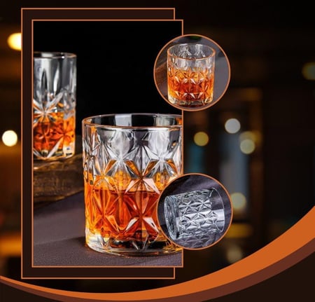 Jogo 6 Copos De Whisky Diamond Uísque Drink 270ml De Vidro
