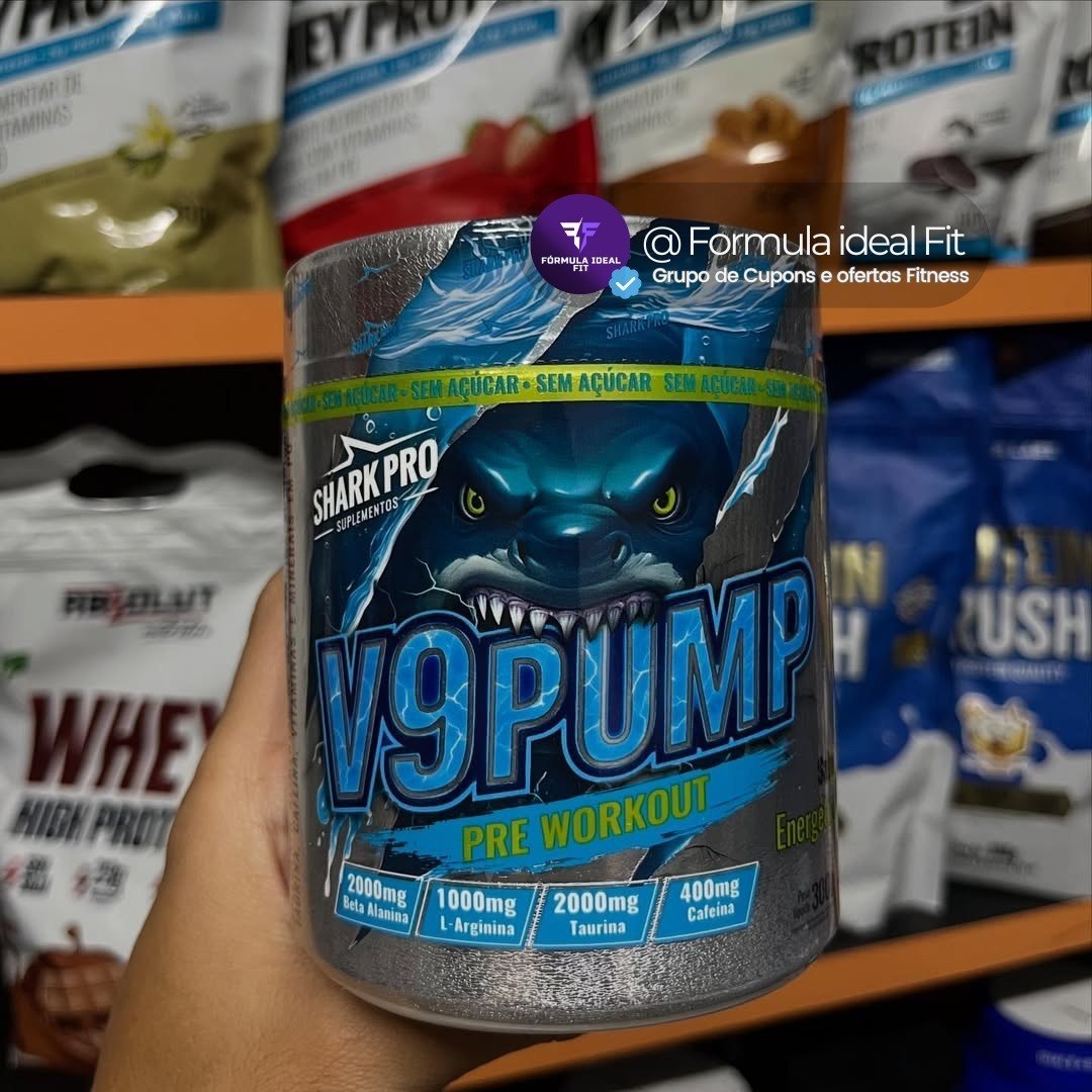 Pré-Treino V9 Pump Pote 300g Shark Pro Energético