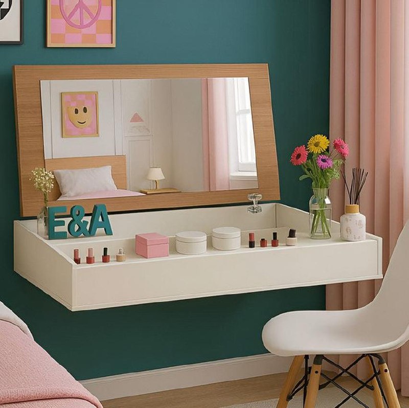 Penteadeira Suspensa Com Espelho 70cm Console Camarim E&a