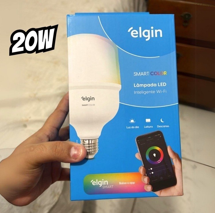 Lâmpada Inteligente Alta Potência 20W Elgin Color RGB Wifi Compatível com Alexa e Google H...