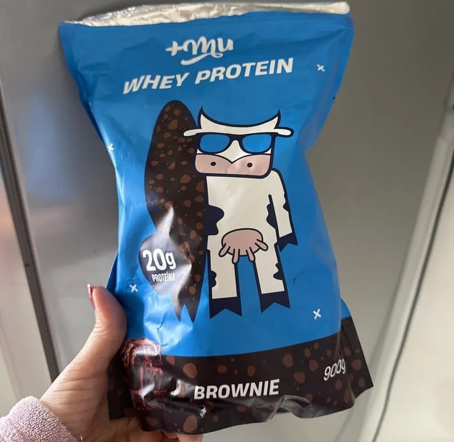 +Mu Whey Concentrado Sabor Brownie 20g Proteína - Refil 900g