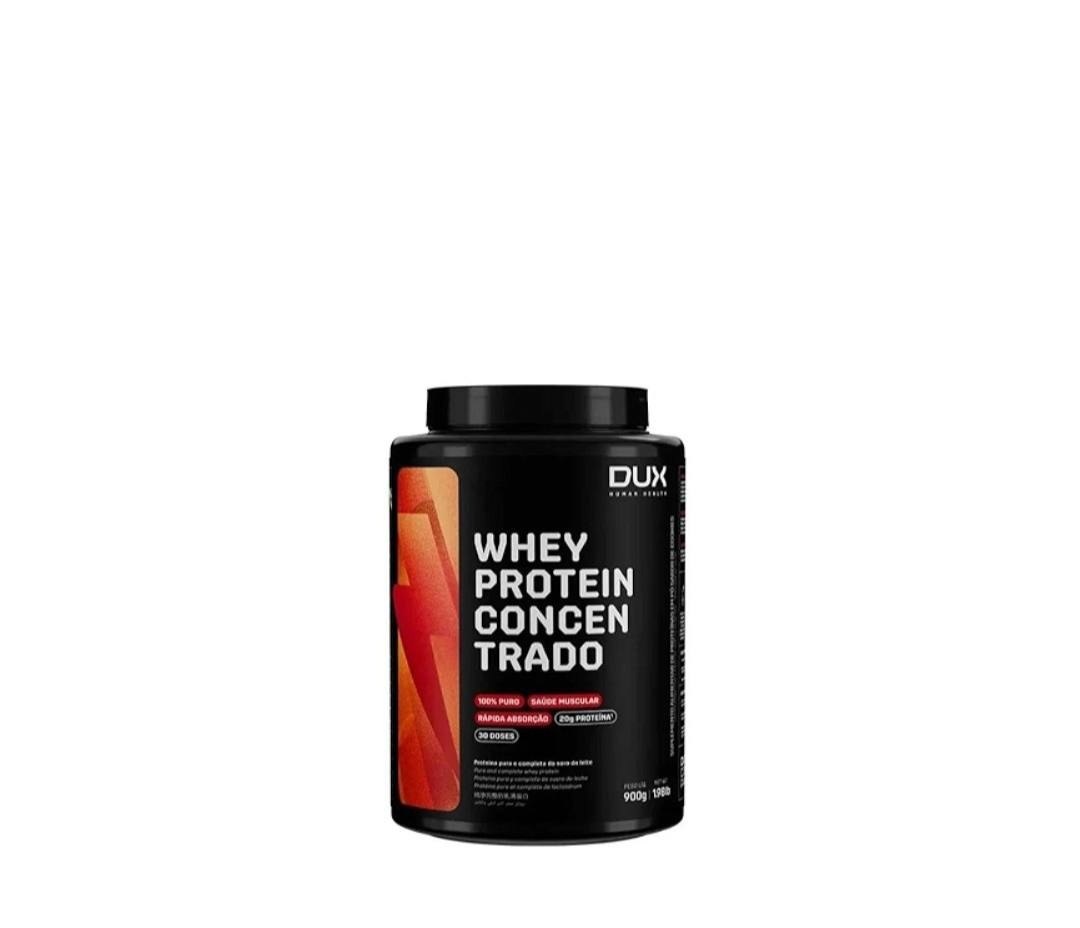 DUX HUMAN HEALTH Whey Protein Concentrado 900g Chocolate – 23g de Proteína e 5g de BCAAs p...