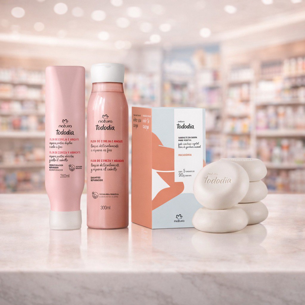 Kit Reparador Tododia Flor de Cereja e Abacate e Sabonete Macadâmia (3 produtos)