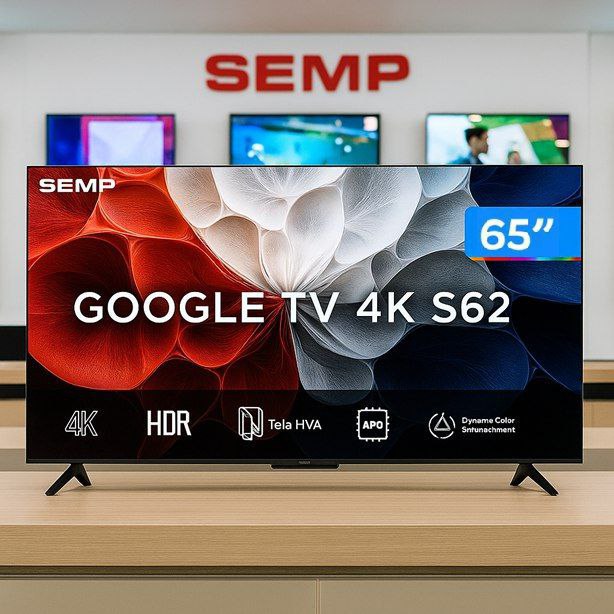 Smart TV 65" SEMP TCL 4K LED 2025 HDMI USB Google TV AiPQ Pro Google Assistente Comando de...