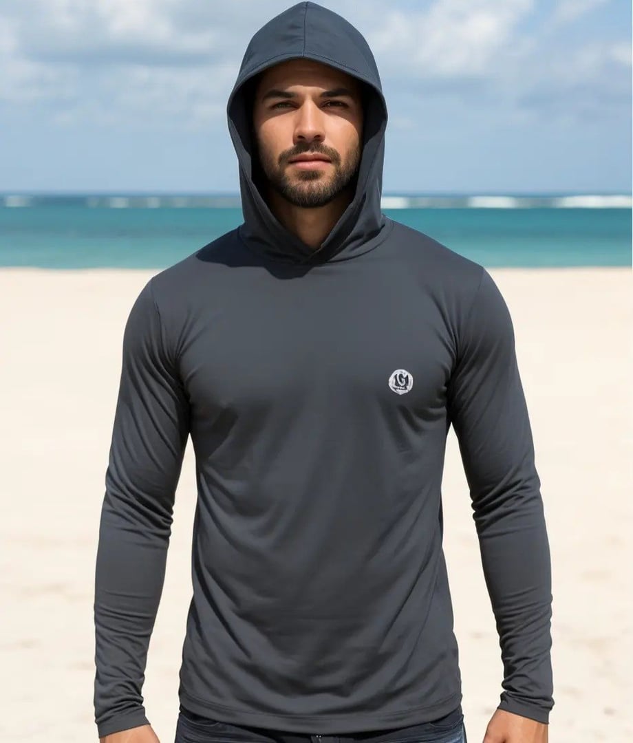 Blusa Térmica Proteção Solar Uv50+ Manga Longa Com Capuz Sol Tam. P ao G1 - 5 cores