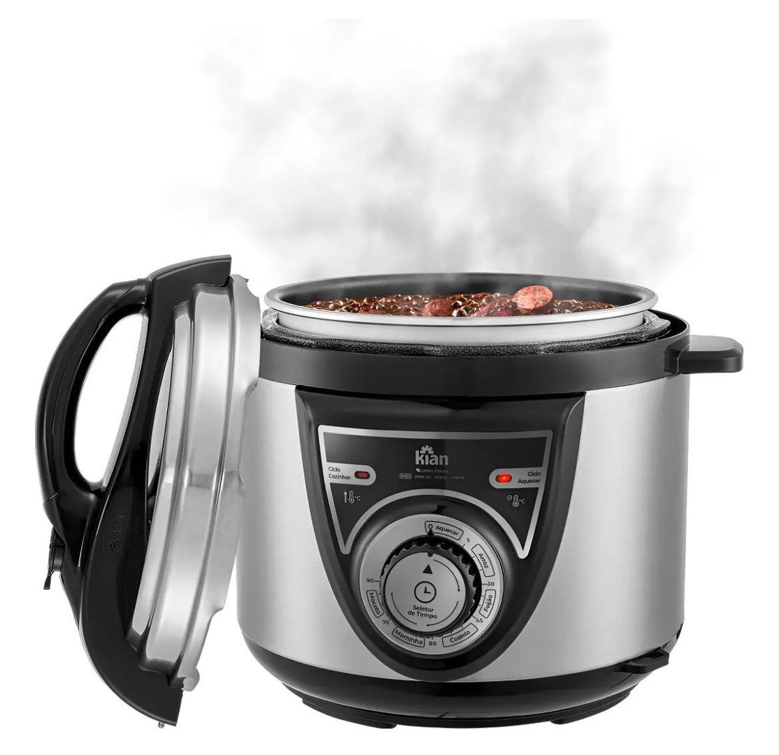 Panela De Pressão Elétrica Kian 4l Inox Acessórios Cor Prateado Frequência 50 Hz X 60 Hz - 127V