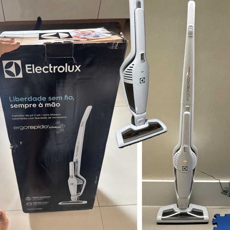 Aspirador de Pó vertical bateria Ergorapido 2 em 1 Electrolux 21min 2 velocidades capacida...