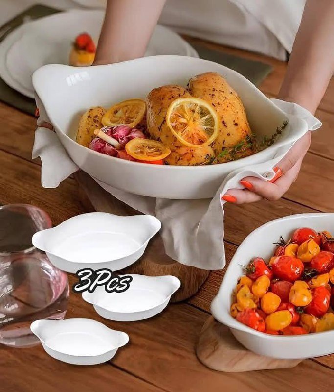 Kit De Assadeiras Marinex Opaline Oval 3 Peças