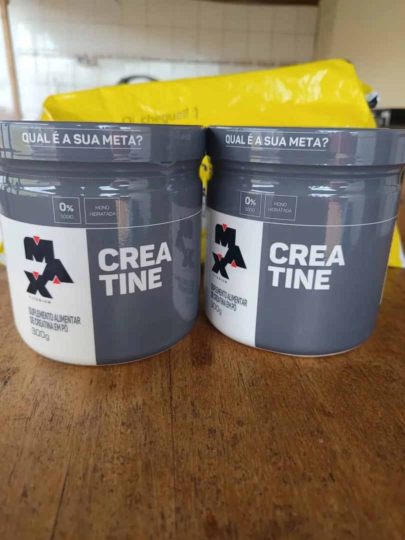 Kit 2x Creatina 300g Creatina Monohidratada Max Titanium Sem Sabor