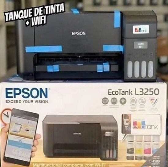 Impressora Multifuncional Epson Ecotank L3250 Tanque de Tinta Colorida USB Wi-Fi
