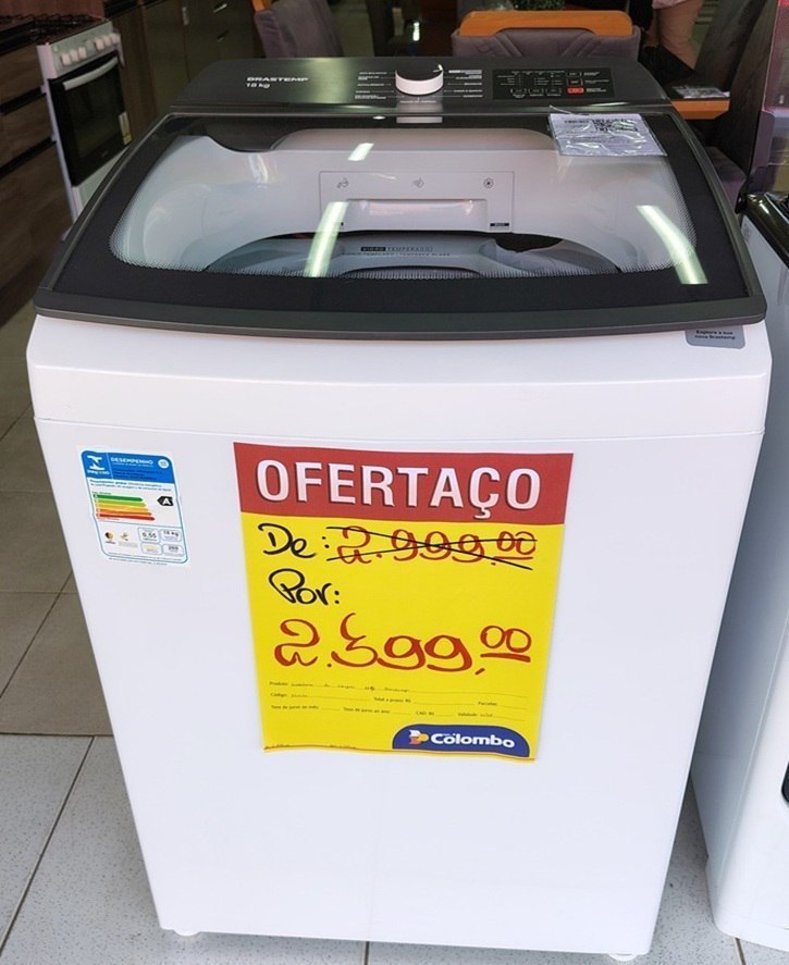 Lavadora Brastemp 18kg Cesto Inox 12 Programas de Lavagem Ciclo Antibolinhas e Edredom Branca - 110v/220v