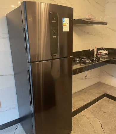 Geladeira Electrolux Frost Free Inverter 390L Efficient AutoSense Duplex Black Inox Look (...