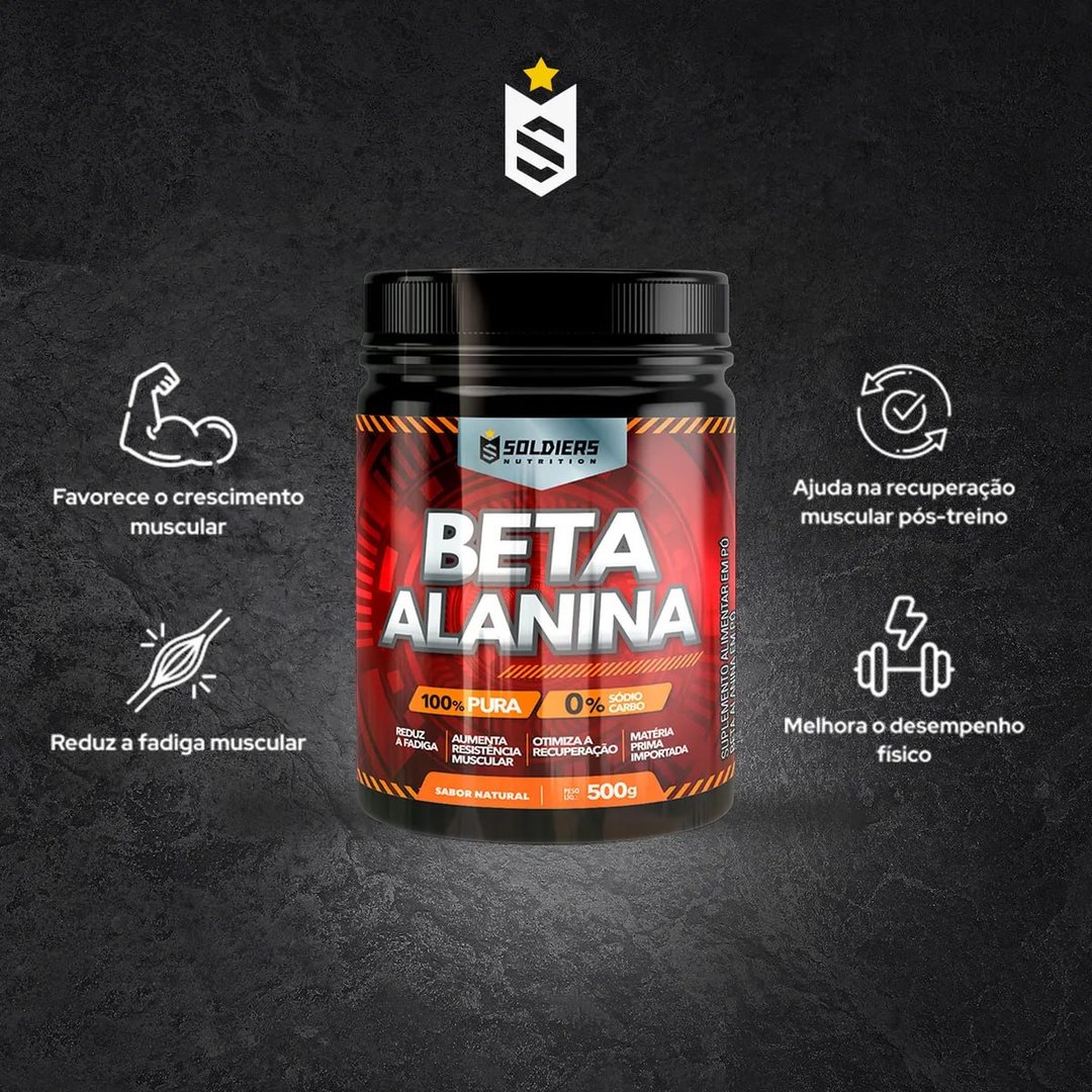 Beta Alanina Pura 500g Soldiers Nutrition Treino Performance Força Natural