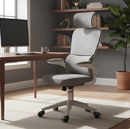 Cadeira Escritório Ergonômica Genebra G500 Luvinco Cor Cinza Com Suporte Lombar Estofado M...