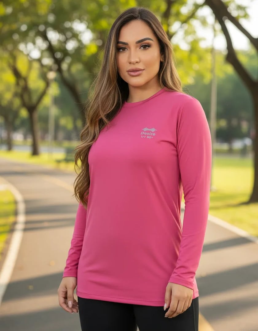 Camiseta Feminina Térmica Proteção Solar Uv Segunda Pele 