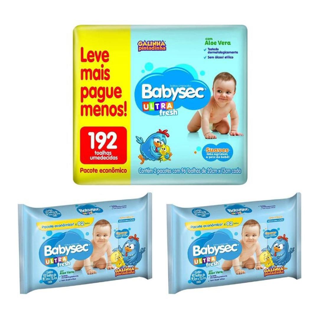 Lenço Umedecido Babysec Pacote Economico 192 folhas