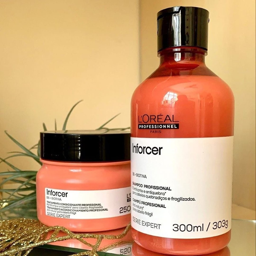 Kit L'Oréal Professionnel Inforcer Serie Expert Shampoo 300ml + Máscara 250g (2 Produtos)