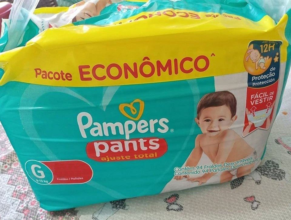 Pacotão Familia Fralda Descartável Pampers Pants Ajuste Total Tam. G - 144 Unidades