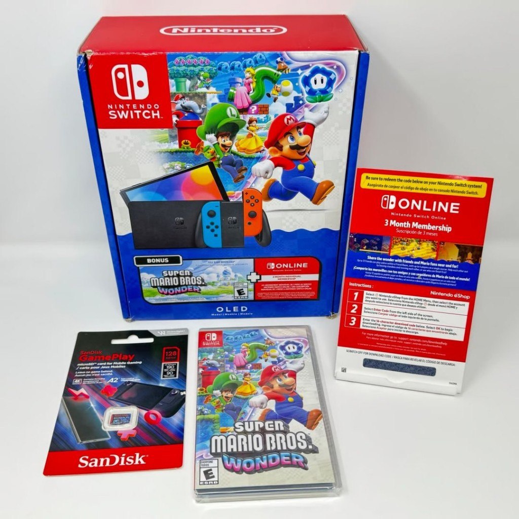 Bundle Nintendo Switch + Super Mario Bros. Wonder + 3 Meses de Assinatura Nintendo Switch ...