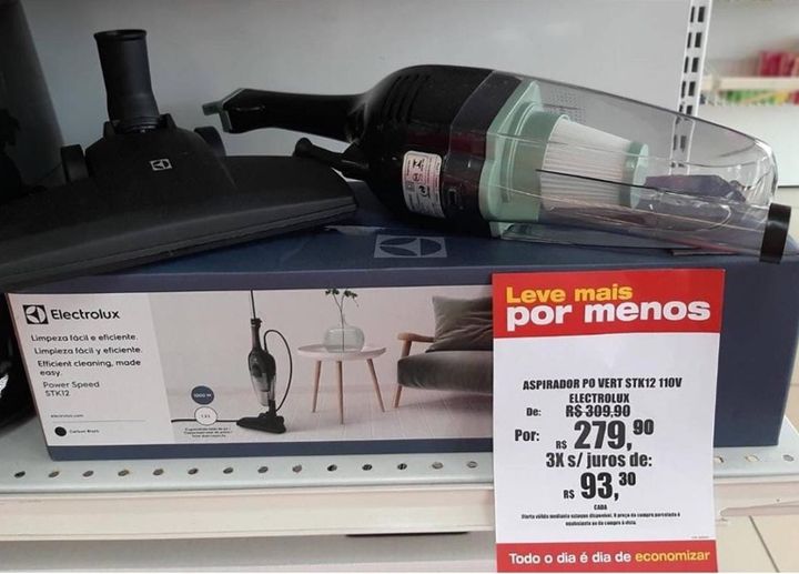 Aspirador Vertical Portátil Electrolux 2 em 1 Filtro Hepa 1450W - 110v/220v
