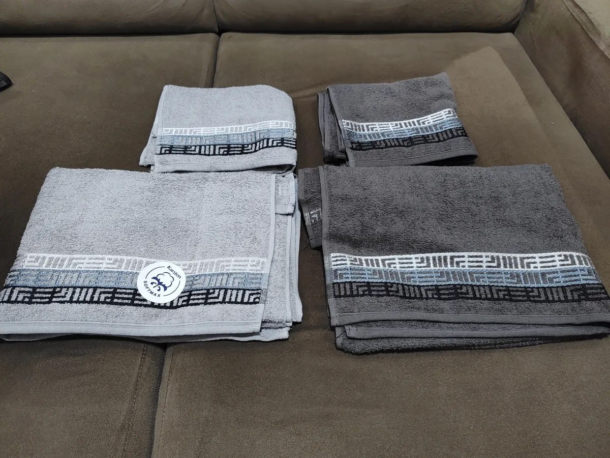 Jogo De Toalhas 4 Pçs Fio Cardado 100% Algodão Bosco Karsten Cinza Bosco