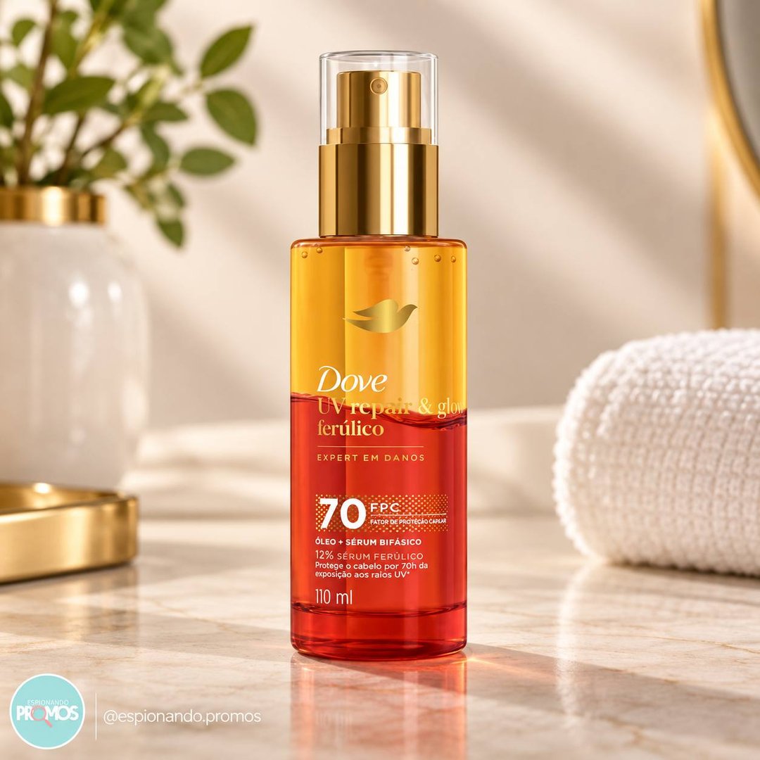 Dove Óleo e Sérum Bifásico UV Repair & Glow + Ferúlico 110ml