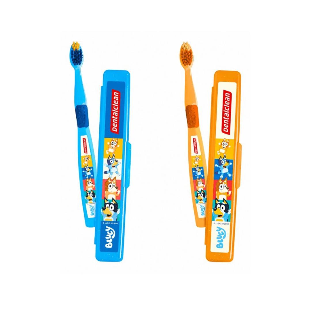 Escova de Dente Infantil Dentalclean Bluey Escolar Macia, Azul
